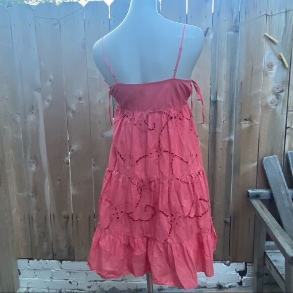 Ben Sherman eyelet coral mini dress size xs - Picture 6 of 13